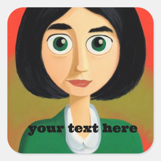 ガールスクエアステッカー スクエアシール (正面)