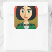 ガールスクエアステッカー スクエアシール (バッグ)