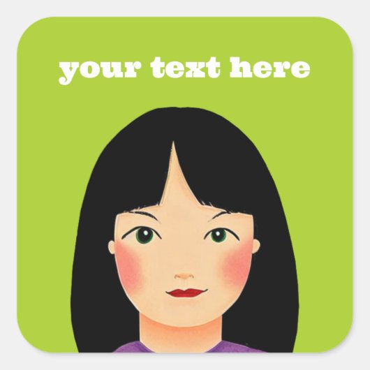 ガールスクエアステッカー スクエアシール (正面)