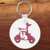 ガールスクーターピンクグリッター キーホルダー (正面)