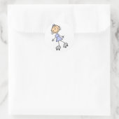 ガールスケートで滑るステッカー ラウンドシール (バッグ)