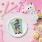 ガールスケートボーダー ペーパープレート (パーティー)