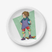 ガールスケートボーダー ペーパープレート (正面)