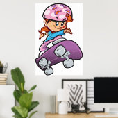 ガールスケートボーダー ポスター (ホームオフィス)