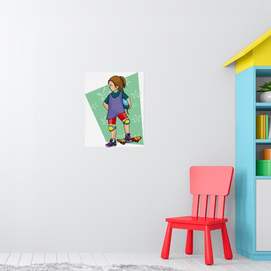 ガールスケートボーダー ポスター