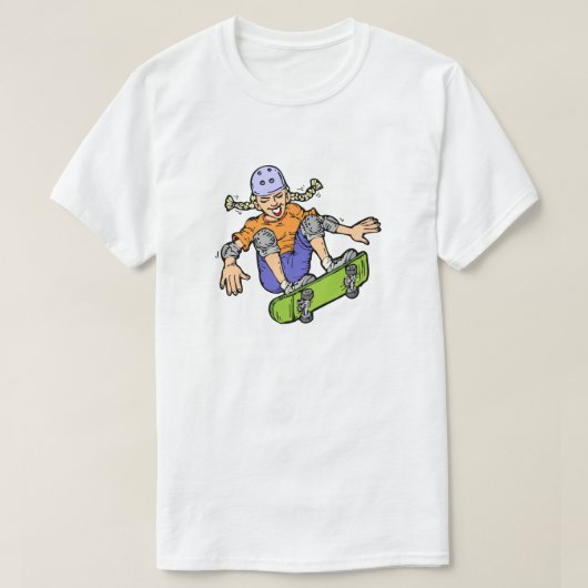 ガールスケートボードスケートボードおもしろいスケートボード Tシャツ (デザイン正面)