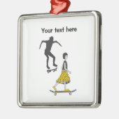 ガールスケートボード メタルオーナメント (左)