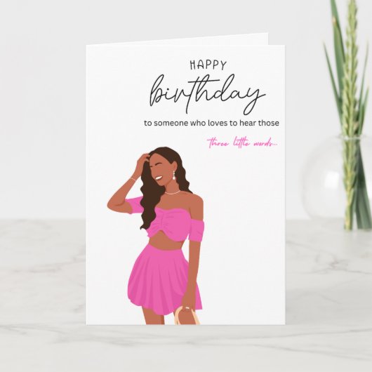 ガールスタイリッシュ誕生日ウィッシュ カード (正面)