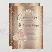 ガールスタイリッシュ，ティアラ，ダイアモンズクーパーキンチェニェラ 招待状 (正面/裏面)