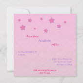 ガールスターとキリンのためのベビーシャワー 招待状 (裏面)