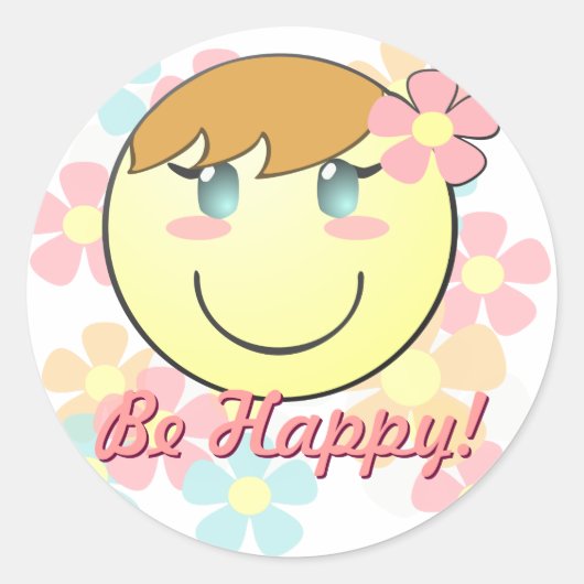 ガールステッカー ラウンドシール (正面)