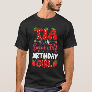 ガールストロベリーのベリーの最初の誕生日のティア Tシャツ