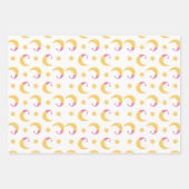 ガールストークムーンズ水玉模様ピンクベビーシャワー ラッピングペーパーシート (正面2)