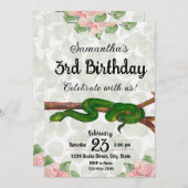 ガールスネーク誕生日招待状 招待状 (正面/裏面)