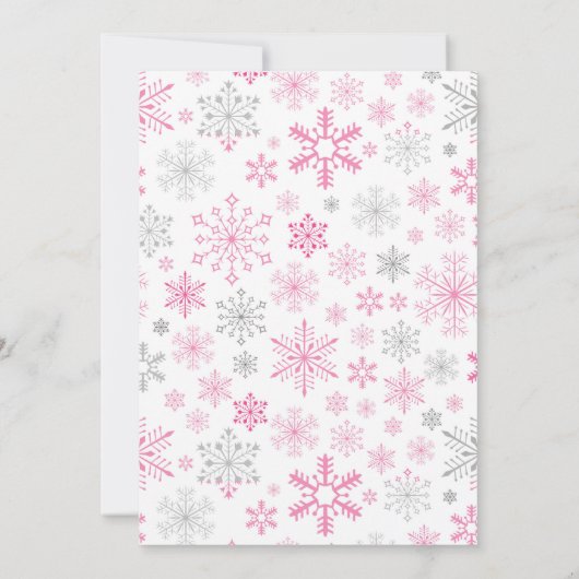 ガールスノーフレークベビーシャワー招待状 招待状 (裏面)