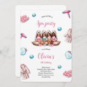 ガールスパパーティの招待状 招待状 (正面/裏面)