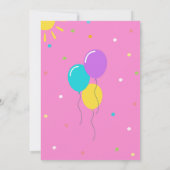 ガールスプラッシュパッドパーティーウォーターパークピンク誕生日 招待状 (裏面)