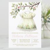 ガールスプリングタイムワイルドフラワードレス赤ちゃんシャワー 招待状