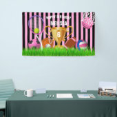 ガールスポーツピンクテーマ誕生日バナー 横断幕 (トレードショー)