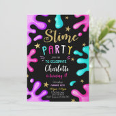 ガールスライムパーティー誕生日 招待状 (スタンド正面)