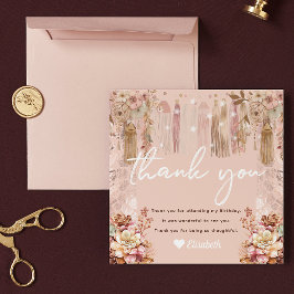 ガールスランバーパーティーボヘミアンサンキューカード サンキューカード