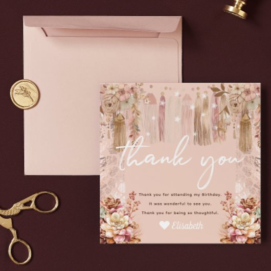 ガールスランバーパーティーボヘミアンサンキューカード サンキューカード