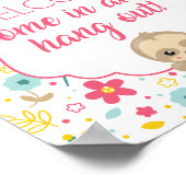 ガールスロッスバースデーパーティー歓迎サインフラワー ポスター (角)