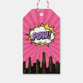 ガールスーパーヒーローありがとうラベル，スーパーヒーローメッセージカード ギフトタグ (裏面)