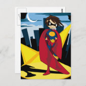 ガールスーパーヒーローはがき ポストカード (正面/裏面)