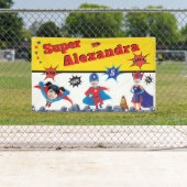 ガールスーパーヒーローアメリカンスペシャル誕生日ギフト 横断幕 (インサイチュ)