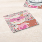 ガールスーパーヒーローバニー スクエアペーパーコースター (アングル)