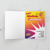 ガールスーパーヒーロー誕生日飛んでいる💥フォト漫画 招待状 (内部)