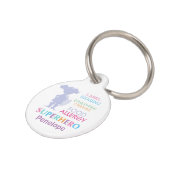 ガールスーパーヒーロー食品アレルギー子供エピネフリン情報 ペット　ネームタグ (側面)