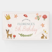 ガールズお洒落フェアリーガール誕生日へようこそ 横断幕 (横)