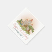 ガールズお洒落フェアリータールキャッスル子供の誕生日 スタンダードカクテルナプキン (角)