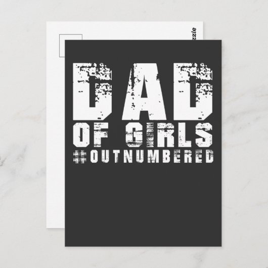 ガールズの父おもしろいパパと夫引用文 ポストカード (正面/裏面)