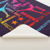 ガールズアイススケートで滑るテーマカラフルドおもしろい シェルパブランケット (3/4)