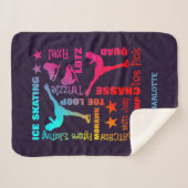 ガールズアイススケートで滑るテーマカラフルドおもしろい シェルパブランケット (正面(横))