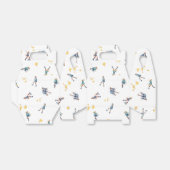 ガールズアイススケートで滑るホッケーブルー金ゴールド誕生日パーティー フェイバーボックス (折り畳みなし)