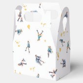 ガールズアイススケートで滑るホッケーブルー金ゴールド誕生日パーティー フェイバーボックス (オープン)