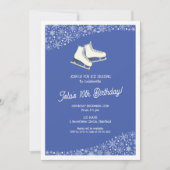 ガールズアイススケートで滑る誕生日パーティー 招待状 (正面)