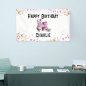 ガールズアイススケートで滑る誕生日パーティー 横断幕 (トレードショー)