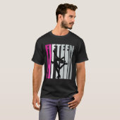 ガールズアイススケートで滑る誕生日15thアイススケータークイーンF Tシャツ (正面フル)