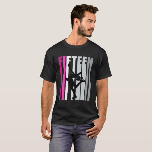 ガールズアイススケートで滑る誕生日15thアイススケータークイーンF Tシャツ (正面フル)