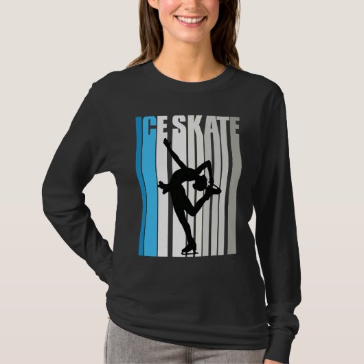 ガールズアイススケートカラフルレトロコーチC Tシャツ (正面)
