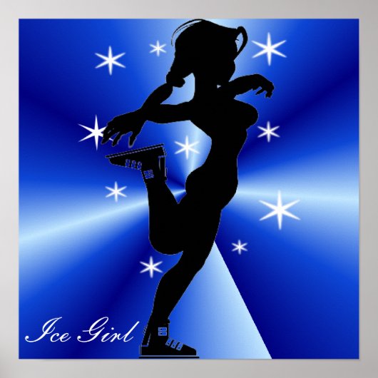 ガールズアイス姿スケートで滑るポスター ポスター (正面)