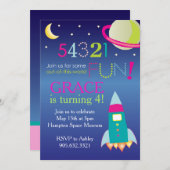 ガールズアウトオブザワールド宇宙パーティー 招待状 (正面/裏面)