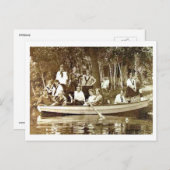 ガールズアットキャンプインローボートヴィンテージ ポストカード (正面/裏面)