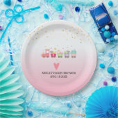 ガールズアニマルトレインブックテーマピンク紙プレート ペーパープレート (パーティー)