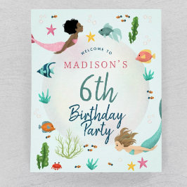 ガールズアンダーザシーマーメイド誕生日ウェルカムサイン ポスター